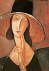 Amedeo Modigliani Portrait Of A Woman In Hat (jeanne Hebuterne In Large Hat) 1917